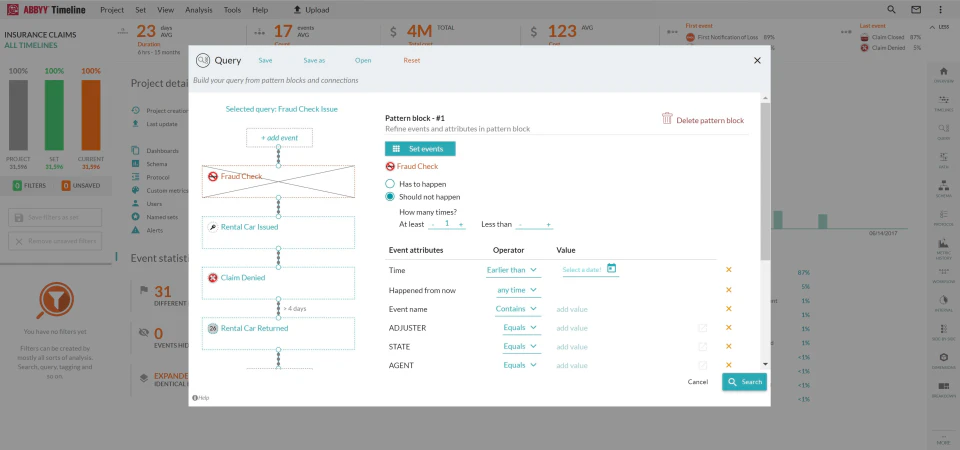 screenshot of ABBYY Timeline